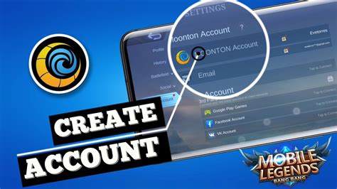 Select the Account Settings option to start creating a Moonton account. . Moonton account sign up
